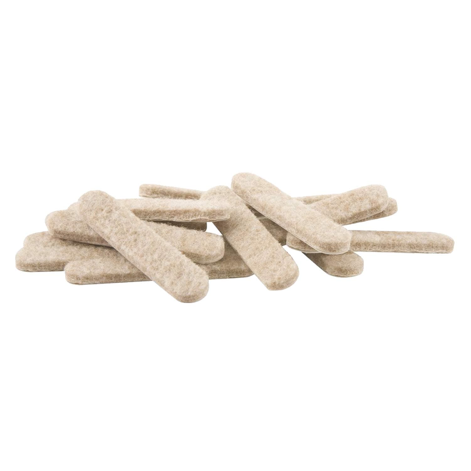 RokHardware 100 Pack Heavy Duty Self-Adhesive Felt Pad Strips, 2-5/8" x 1/2", Beige, Value Pack