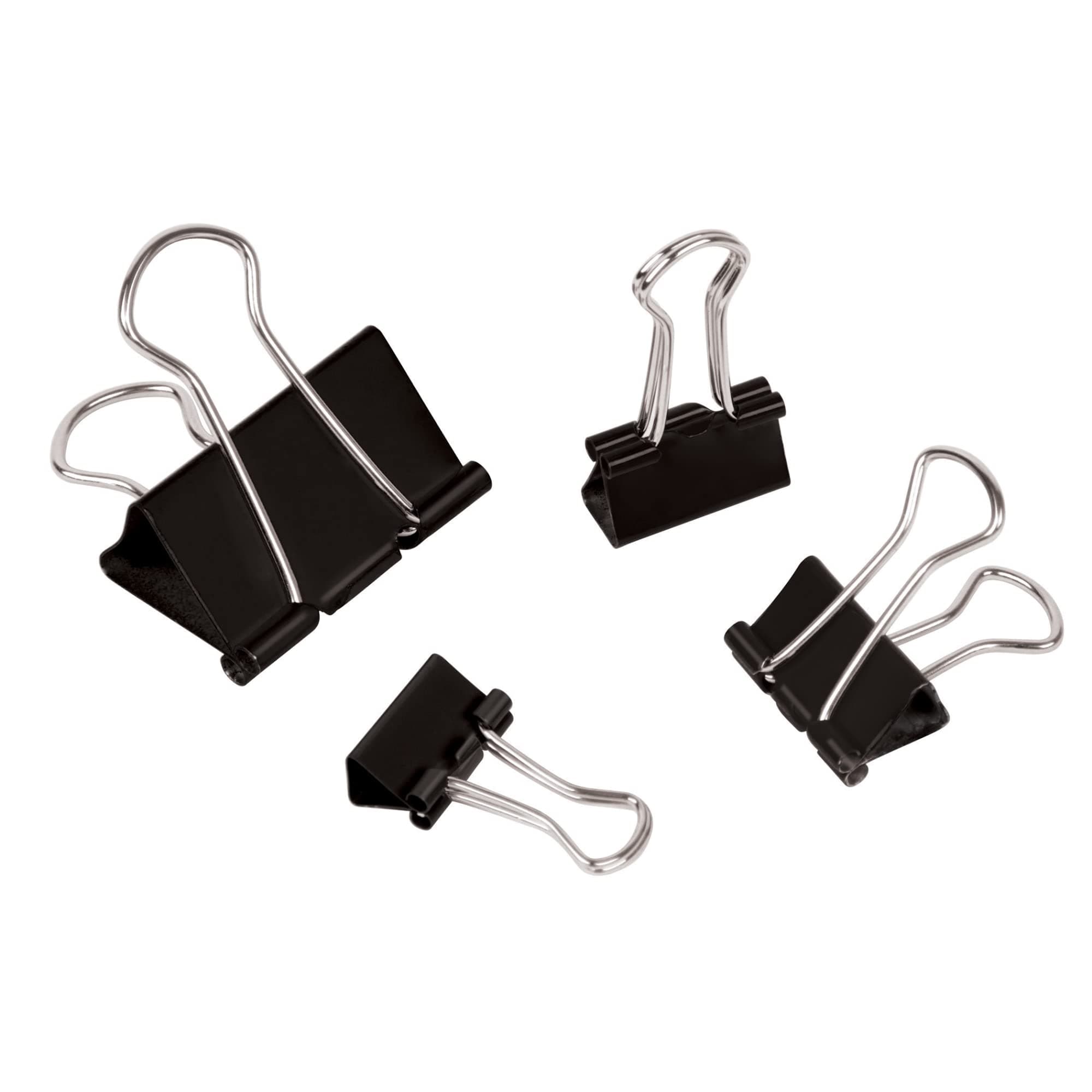 Office DepotBrand Binder Clip Combo Pack, Assorted Sizes, Black, Pack Of 200 Clips