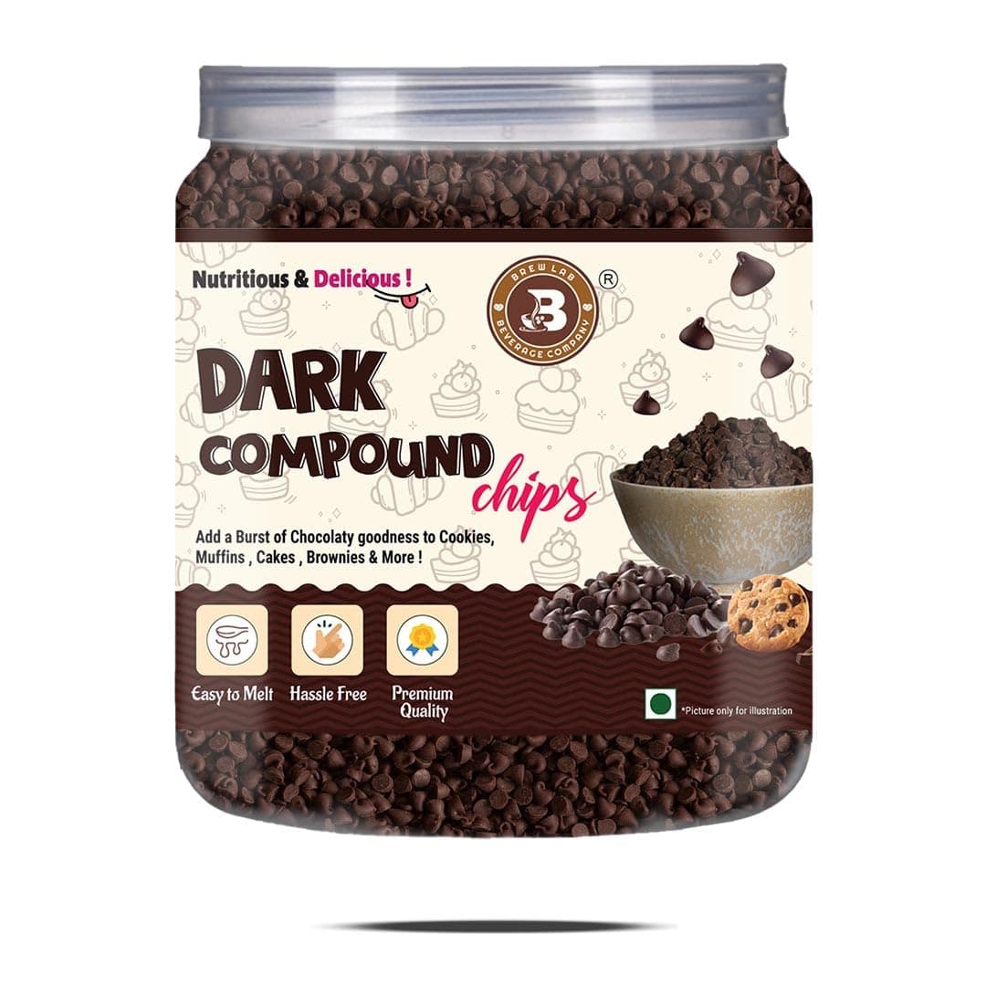 Pure Dark Chocolate Chips | 250 gm for Cake toppings Cooking & Baking Chips for Cakes, Cookies, Brownies, Muffins, Pancakes | Decoration & Baking