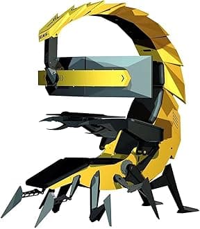 Gaming Ergonomic Computer Cockpit Chair with Led Lights, Multi -Screen Encoding Cabin Workstation Office Cockpit Gaming Station Video Gaming Chair Computer Table (B)