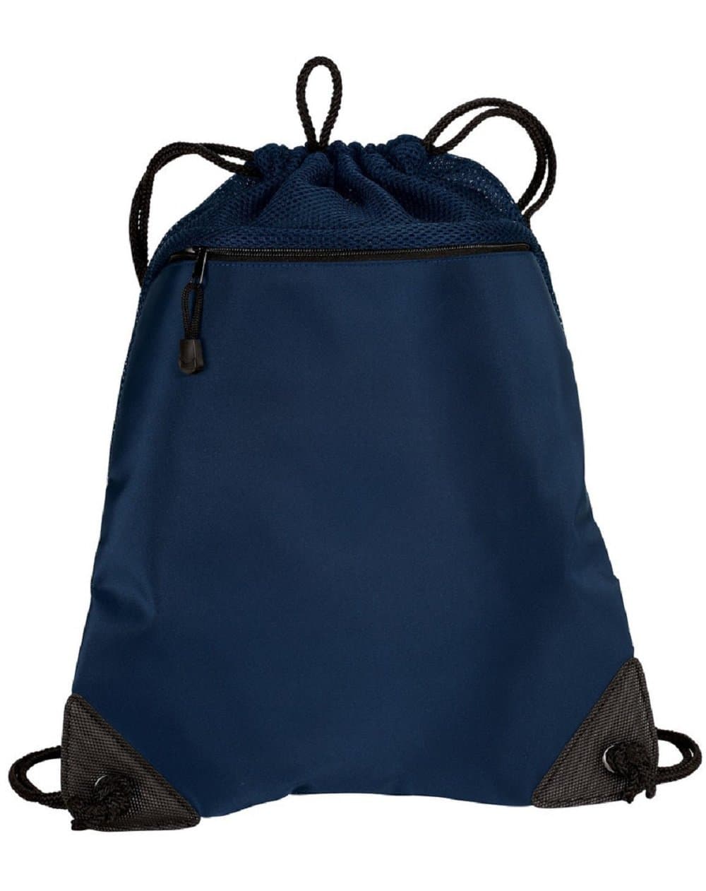 Fully Breathable Drawstring Bag/Backpack/Cinch Bag with Mesh Back (Navy)