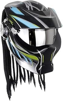 Robot Motorcycle Helmet,Revealable Lens Motorcycle Full Face Helmet,DOT/FMVSS-218 Safety Standards,Adult Unisex, Suitable for All Seasons