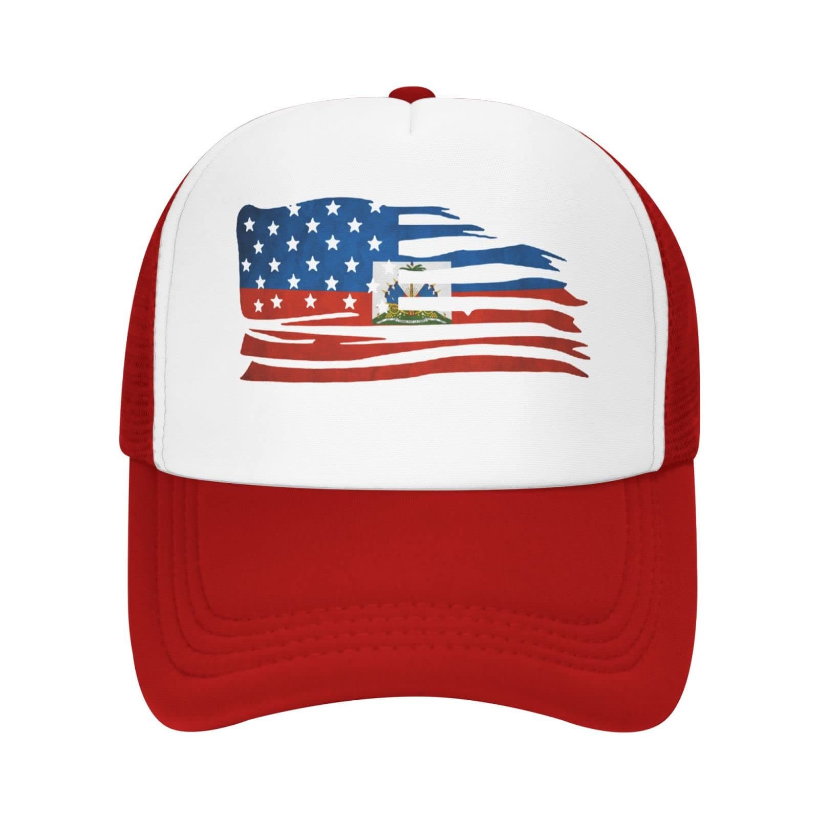 Haitian American Flag Combination Trucker Hat