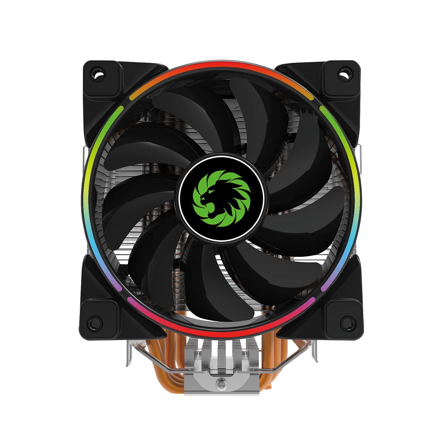 Game Max Gamma 500 ARGB CPU Cooler, ARGB LEDs, 5 Heatpipes, 1 x 120mm ARGB Fan, RGB Mystic Light Sync, Compatible for AMD and Intel Platforms | Black/Silver
