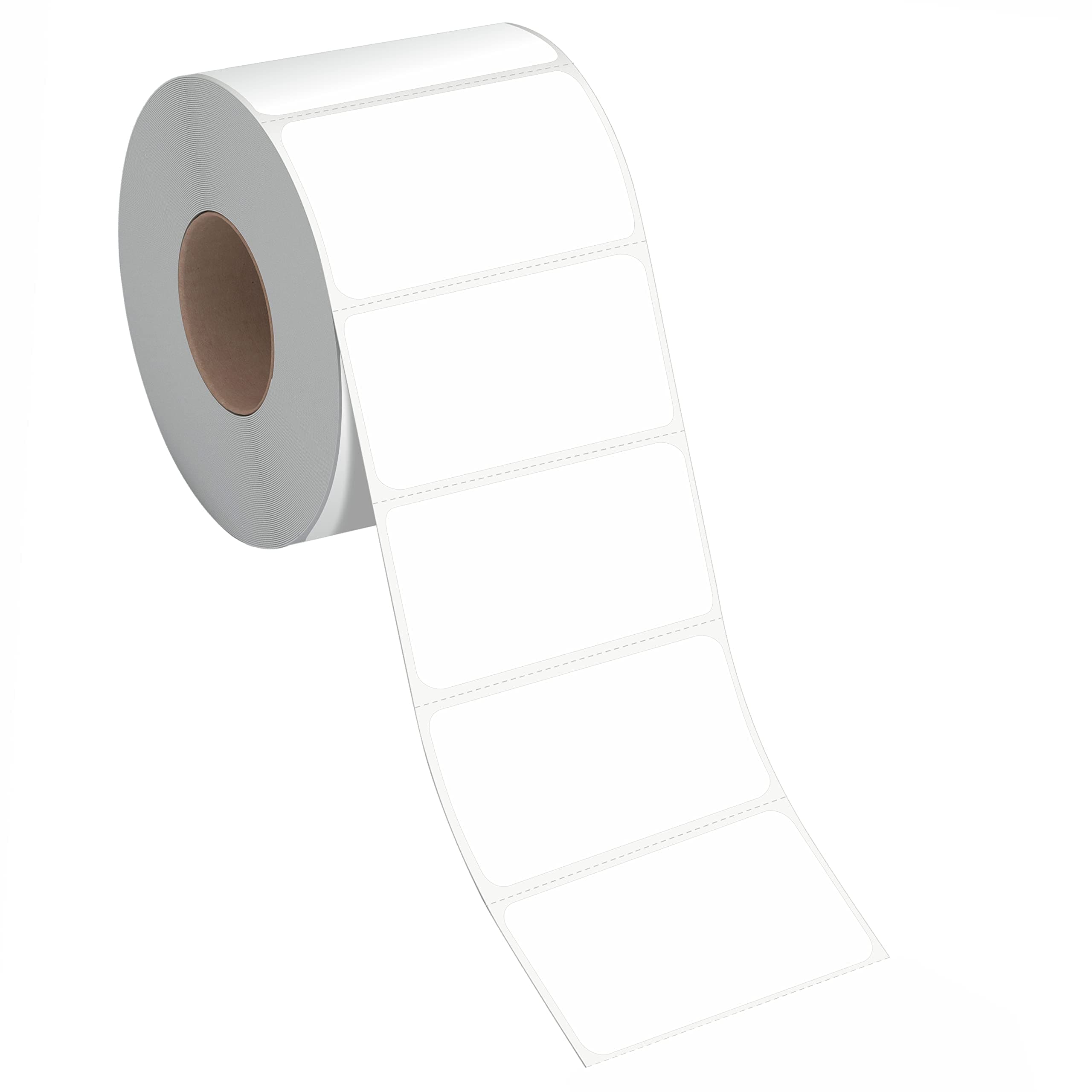 300pcs Plain Name tag Labels, Blank Name Badge with Permanent Adhesive Writable White Name Tag Stickers for School Office Home with Perforation Line(Each Measures 3.6" x 2.2")