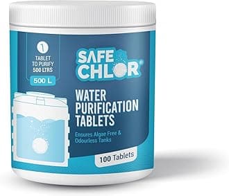 500 L | Chlorine Tablets for Water Tanks of 500 Ltrs | Overhead & Underground Tanks | Water Purification Tablets | 1 Tablet to Treat 500 liters | Pack of 100 Tablets for 50000 Ltrs