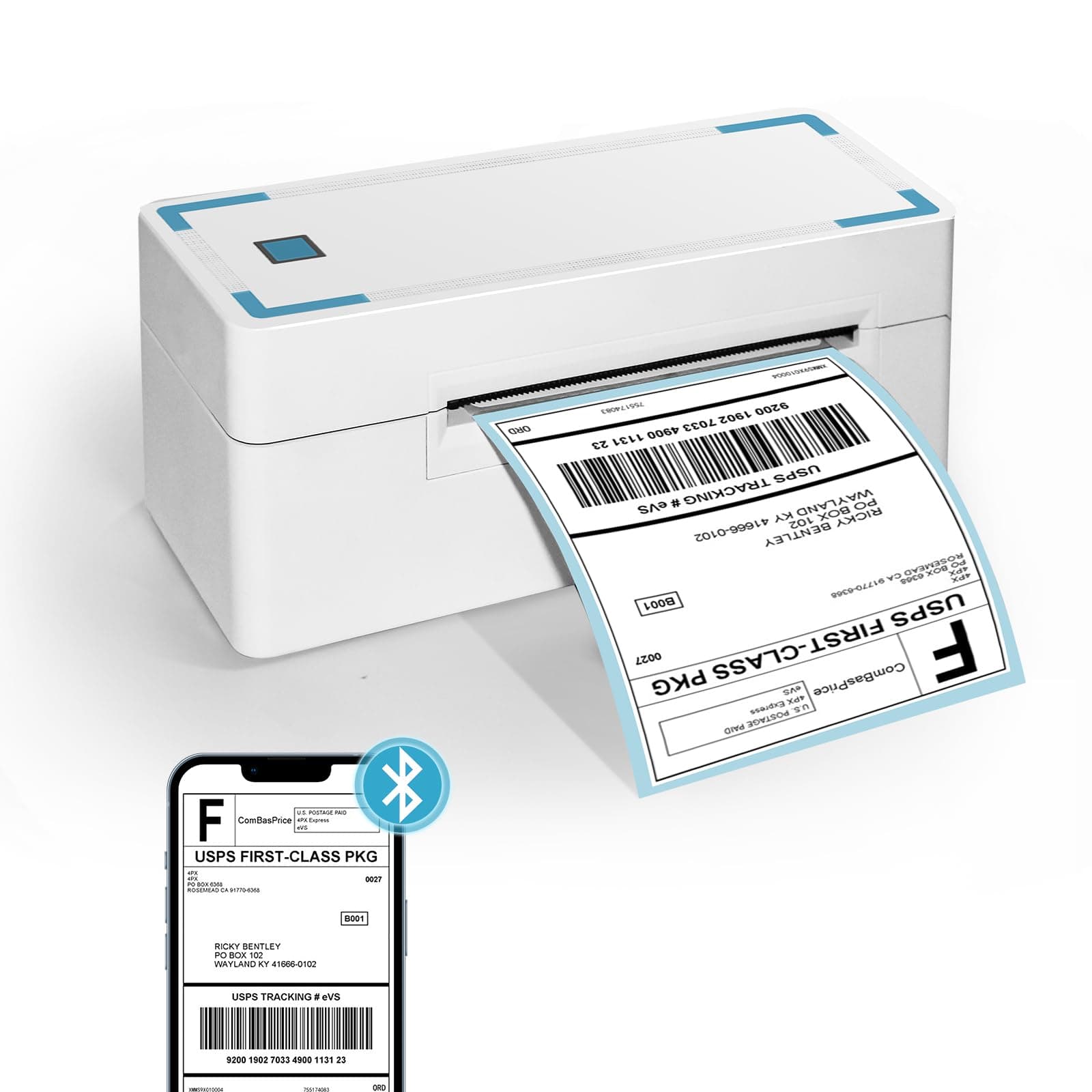 LERANDA 4x6 Bluetooth Thermal Shipping Label Printer, Wireless Thermal Label Makers for Small Business,Compatible with iPhone, Android, OS, Windows, Widely Used for Ebay, Amazon, Shopify, USPS