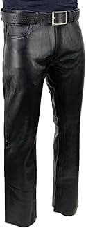 Milwaukee Leather LKM5790 Men's Black Classic 5 Pocket Casual Motorcycle Leather Pants - 40