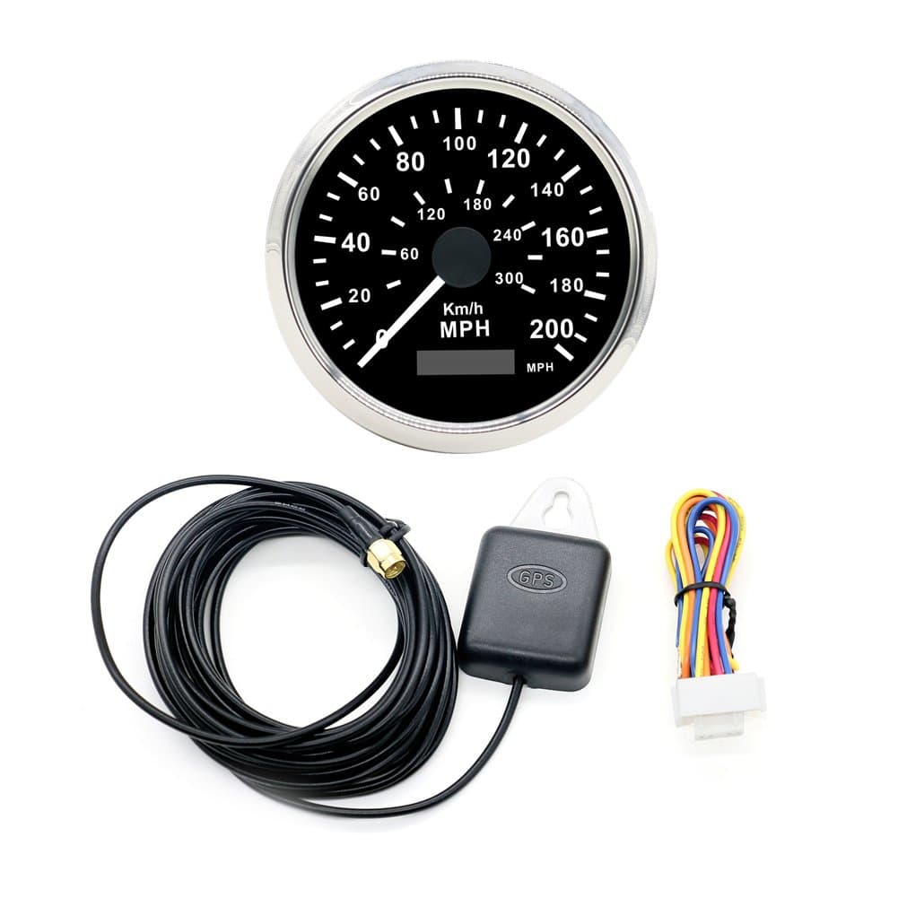 VXCAN 85mm GPS Speedometer Digital Auto Meter 0-300KMH 0-200MPH Peedometer Gauge for Car Motorcycle Truck Boat 12/24V