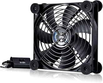 USB 120mm Quiet Fan, 5V USB Portable Cooling Fan for Flat Panel TV Receiver Router DVR PlayStation Xbox Computer Cabinet Cooler