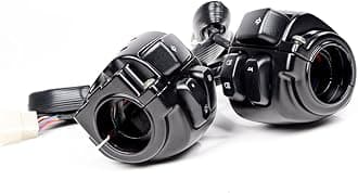 1" Handlebar Headlight Horn Turn Signal Light On-Off Switch and Harness Compatible with 96-12 Harley Dyna Softail Sportster V-Rod