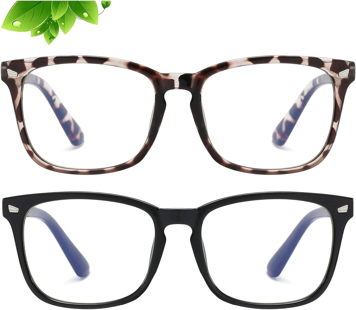 Generic 2 PACK Kids Blue Light Blocking Glasses, Boys Girls Computer Gaming TV Glasses, Lightweight Eyeglasses Frame (Age 4 to 12)