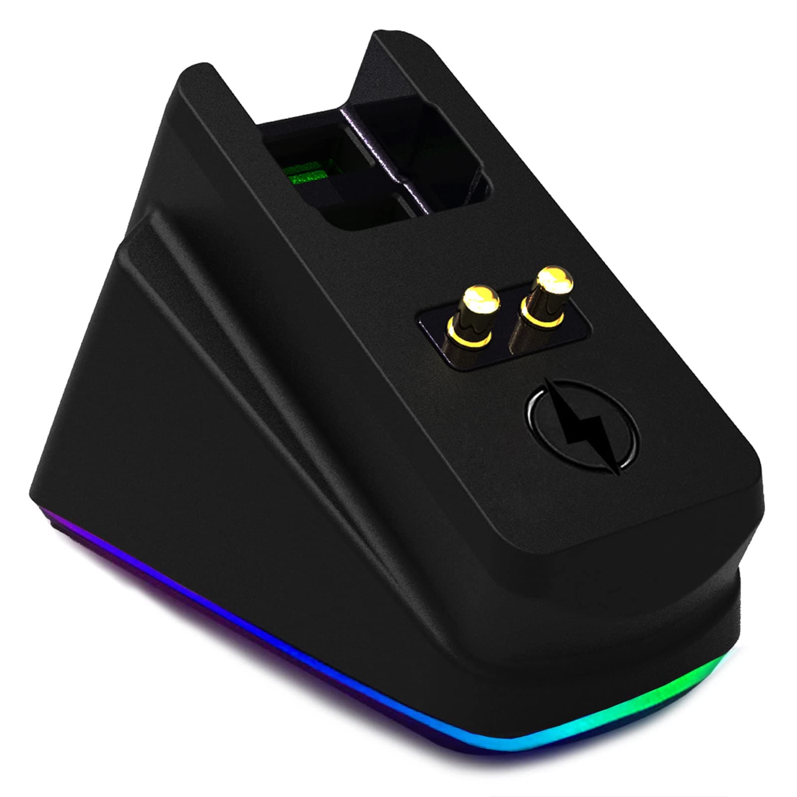 Mouse Charging Dock Compatible with Razer Gaming Mouse Viper Ultimate Naga pro DeathAdder V2 Pro and Basilisk Ultimate Magnetic Charging RGB Lights Status Indicator Gecko Feet (RGB)