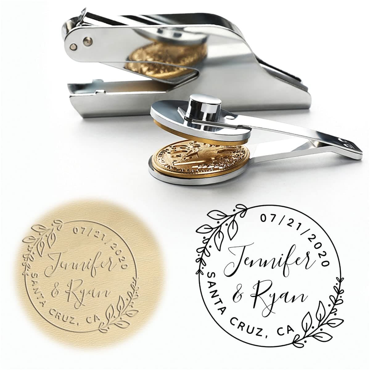 Personalized Book Embosser for Home Libraries - Create Your Own Sweet Round Wedding Save The Date Embosser