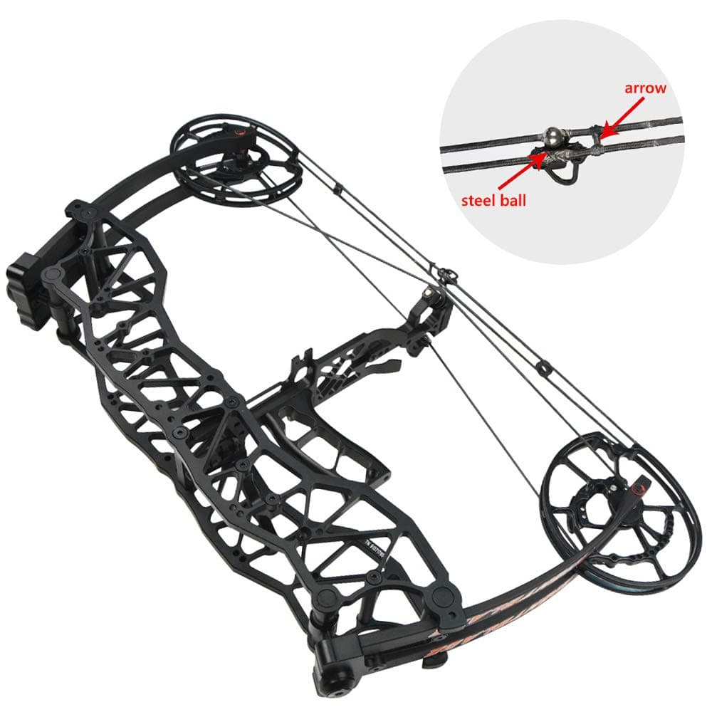 SHARROW Archery Compound Bows Kit Dual-purpose 40-60lbs Adjustable Catapult Steel Ball Compound Bows for Outdoor Bow Hunting Fishing