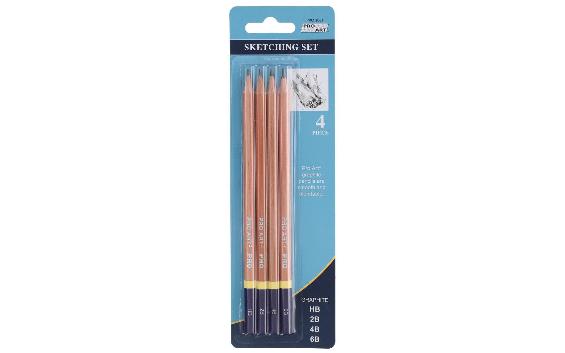 Pro-Art Sketch Set, 4 Count (Pack of 1), Graphite  KINGART Graphite Sketching and Drawing Art Set, for All Skill Levels including Beginner/Student, 16 Pc.