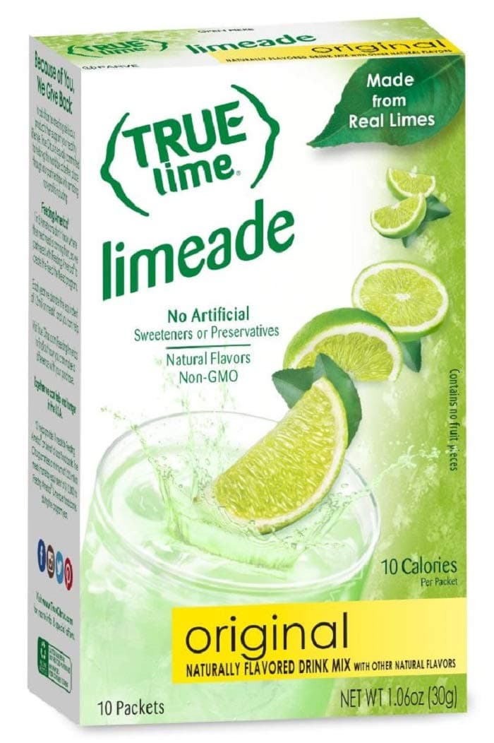 True Lime Limeade On The Go Drink Mix 10 Stix Pack Made With Stevia 30g Box