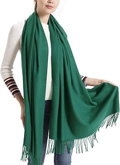 Blanket Scarf Shawl, vimate Plain Color Jasper Atrovirens Cashmere Pashmina Wraps and Shawls for Women