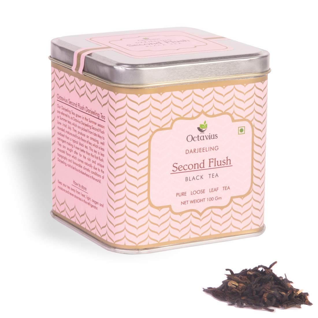 Octavius Darjeeling Second Flush Loose Leaf Black Tea in Premium Tin Box, 100 g