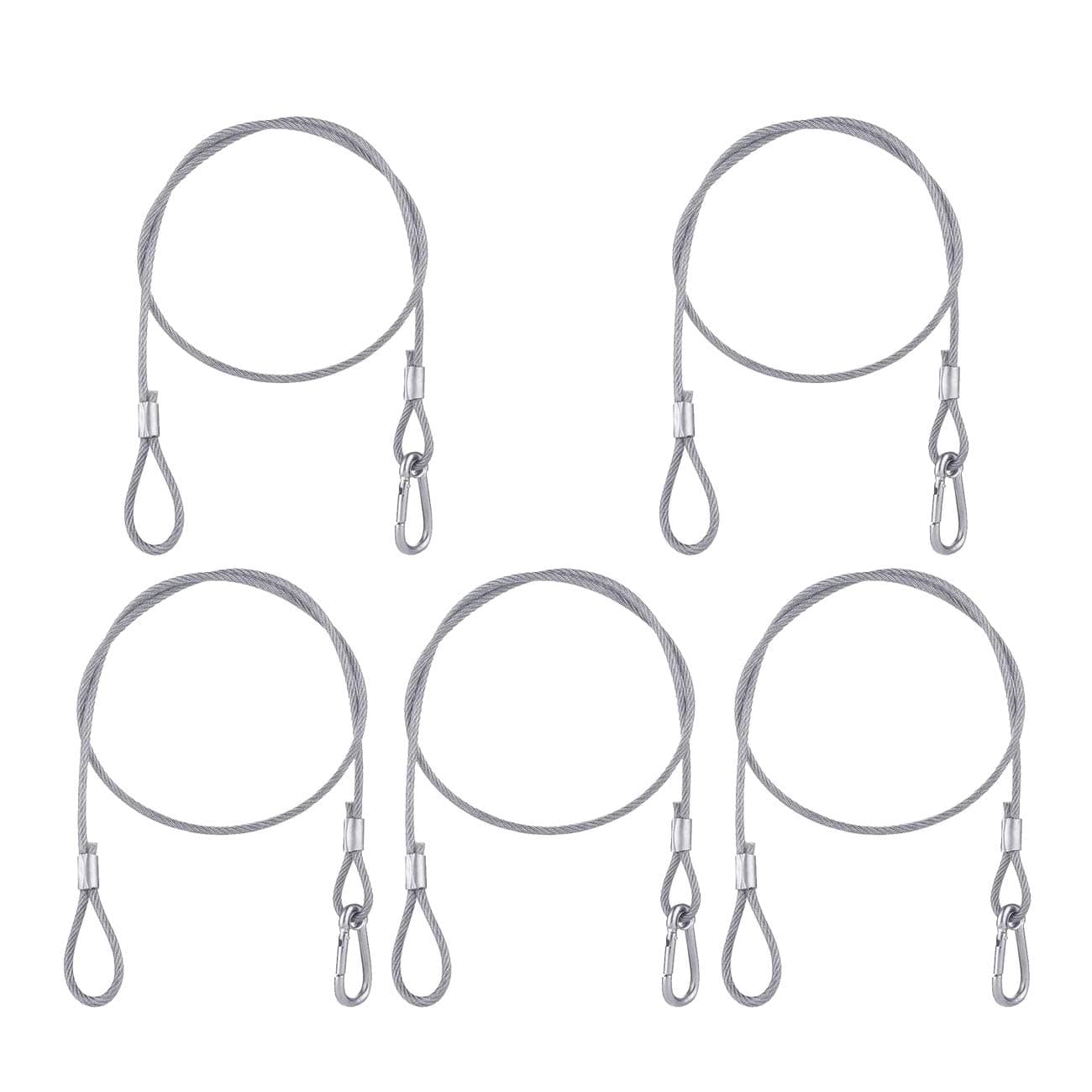 - 5 Pack Stage Light Safety Cable Stainless Steel Security Wire for Lighting, Luggage, Garage Goor, Camera