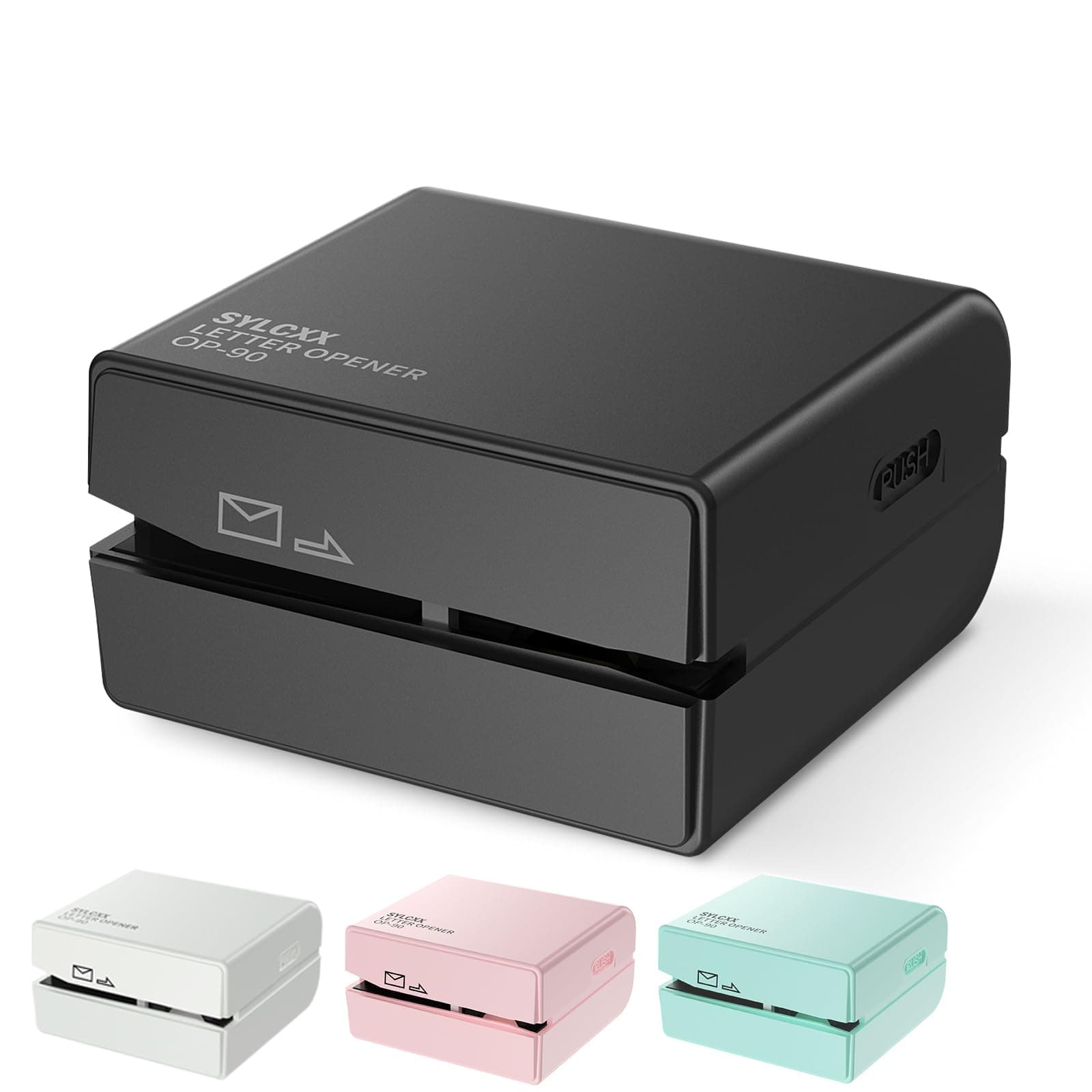 Battery Operated Electric Letter Opener - Letter Openers Envelope Slitter, Envelope Opener, Mail Opener, Universal Envelope Efficient Letter Opener Tool for Office, Home (Black)