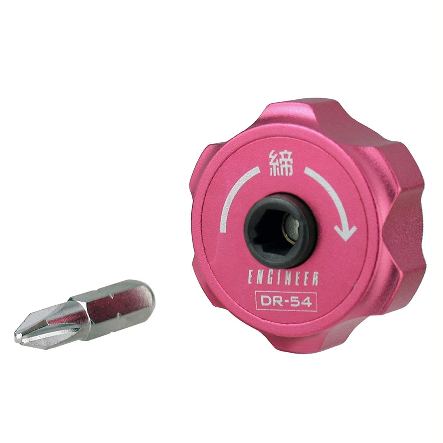 low profile stubby ratcheting palm screwdriver. dr-54, Red