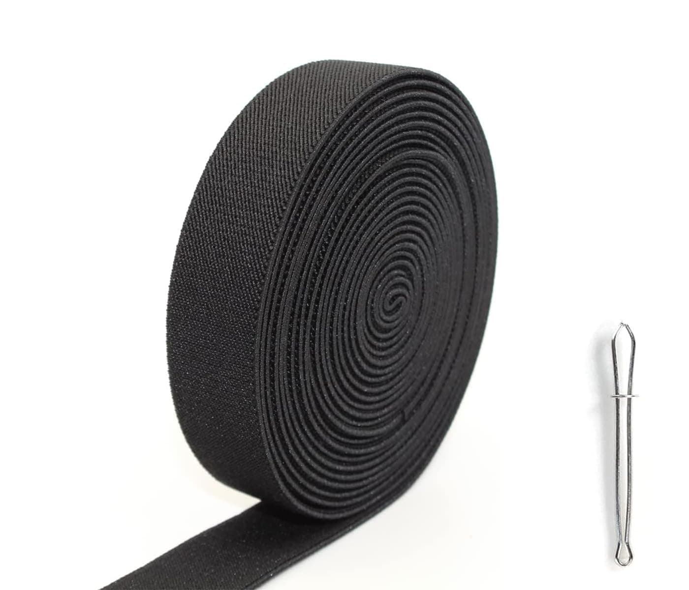 2CM Flat Elastic Wide Bands - 5M Elastic Sewing Bands - Stretch Band Sewing Elastic - Elastic Black Flat Waistband Sewing Elastic Ribbon,Thick BlackElastic Bands for Sewing,Headbands,Trouser,Diy etc