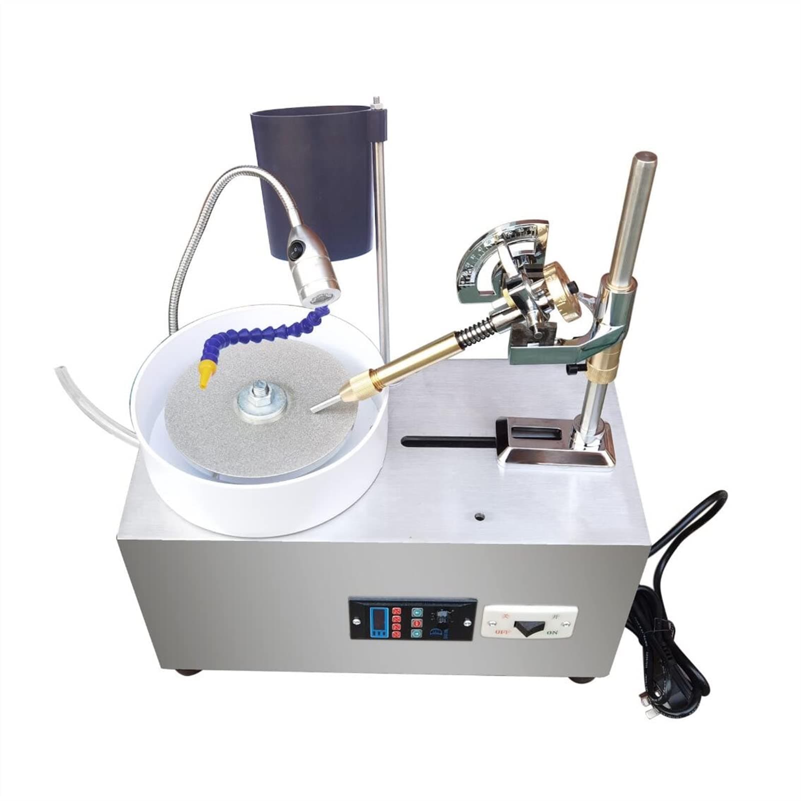 JEEVOO Jade Grinding Polishing Machine Multi-Function Bench Lathe Polisher Jewelry Lapidary Faceting Machine Gemstone Grinding Machine Polishing Equipment Flat Grinder