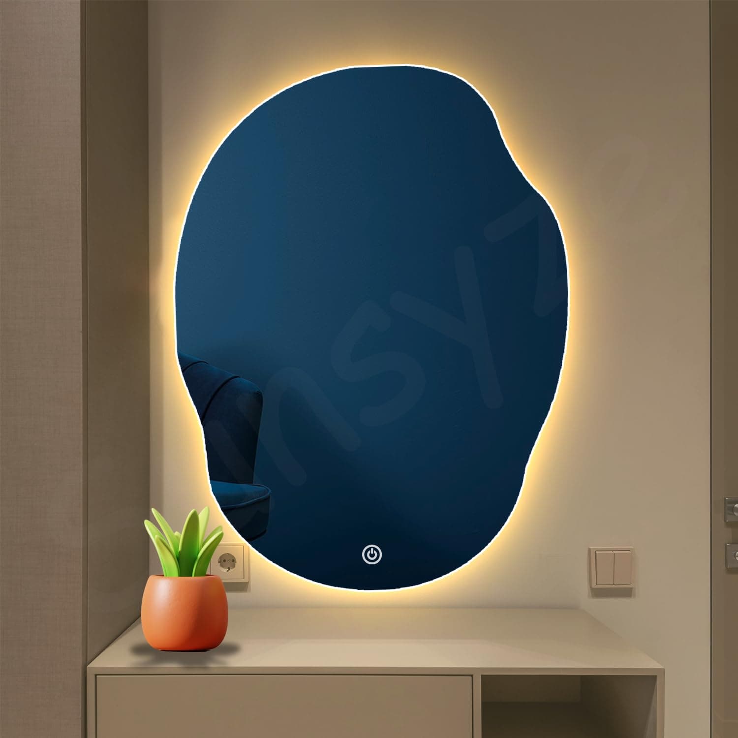 Premium Wall Mount Bathroom Mirror with Light || Mirror for Bathroom and Wash Basin || LED Mirror with 3 Color Light & Touch Sensor Control (Warm, White & Natural) 18x24 inch