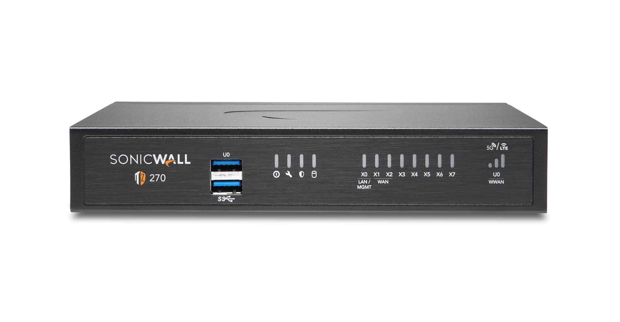TZ270 Gen7 Firewall | Compact SMB Security Appliance with 2 Gbps Firewall Throughput, 750 Mbps Threat Prevention, Up to 64 VLANs, and SD-WAN Capability (02-SSC-2821)
