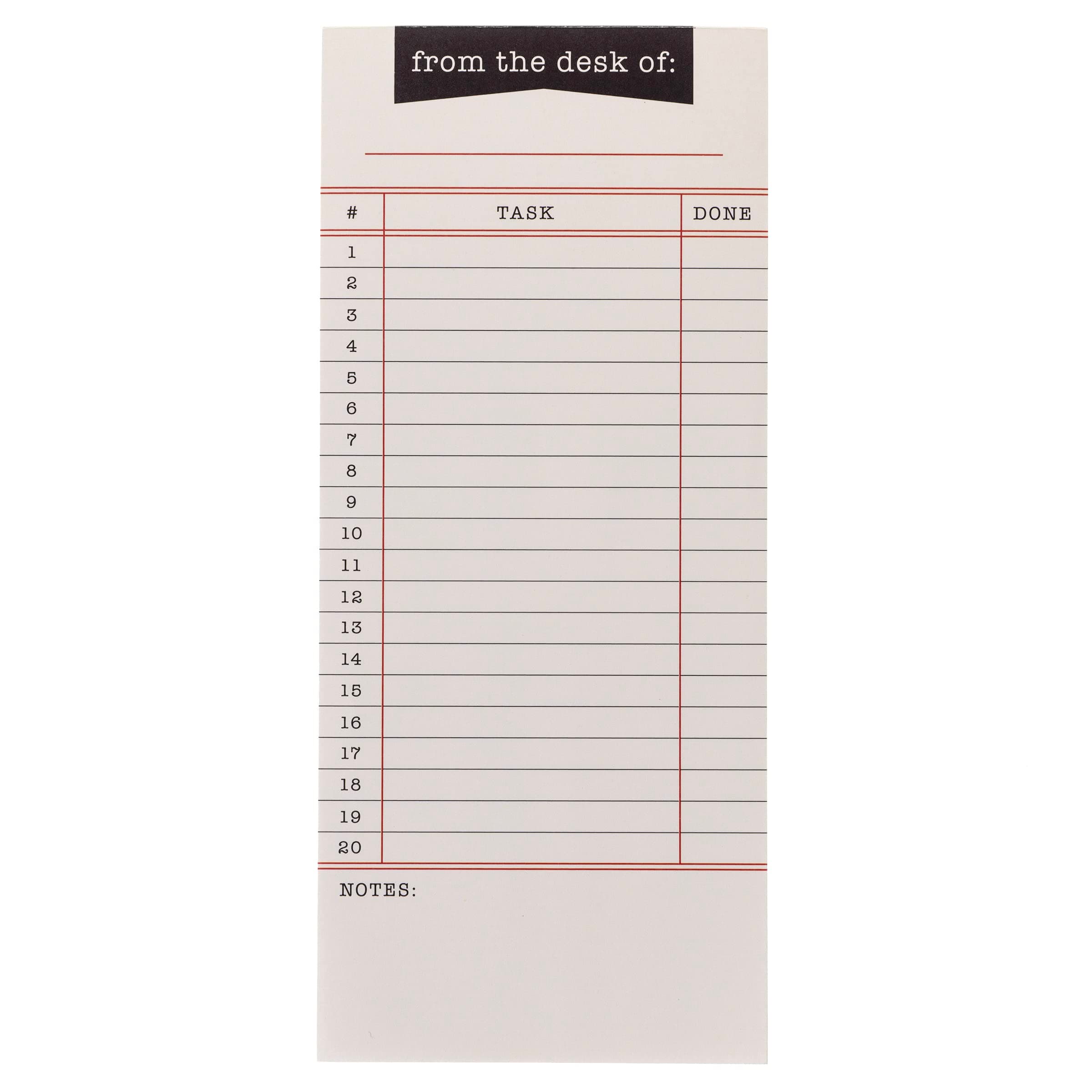 Graphique Library Card Magnetic Notepad | 100 Tear-Away Sheets | Grocery, Shopping, To-Do List | Magnetic Writing Pad for Fridge, Kitchen, Office | Lined Paper | Great Gift | 4” x 9.25”