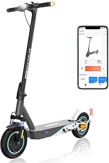 RCB Electric Scooters Adults, Max 25 km/h, 300W-500W Motor, 7.8-11.4AH Battery, 8.5''-10'' Solid Tires, APP Control, Max Load 120 kg, 3 Speed Settings Foldable, Double Brake, Double Shock Absorbers