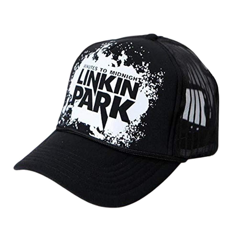 Unisex Linkin Park Printed Half Net Baseball Cap (Black)