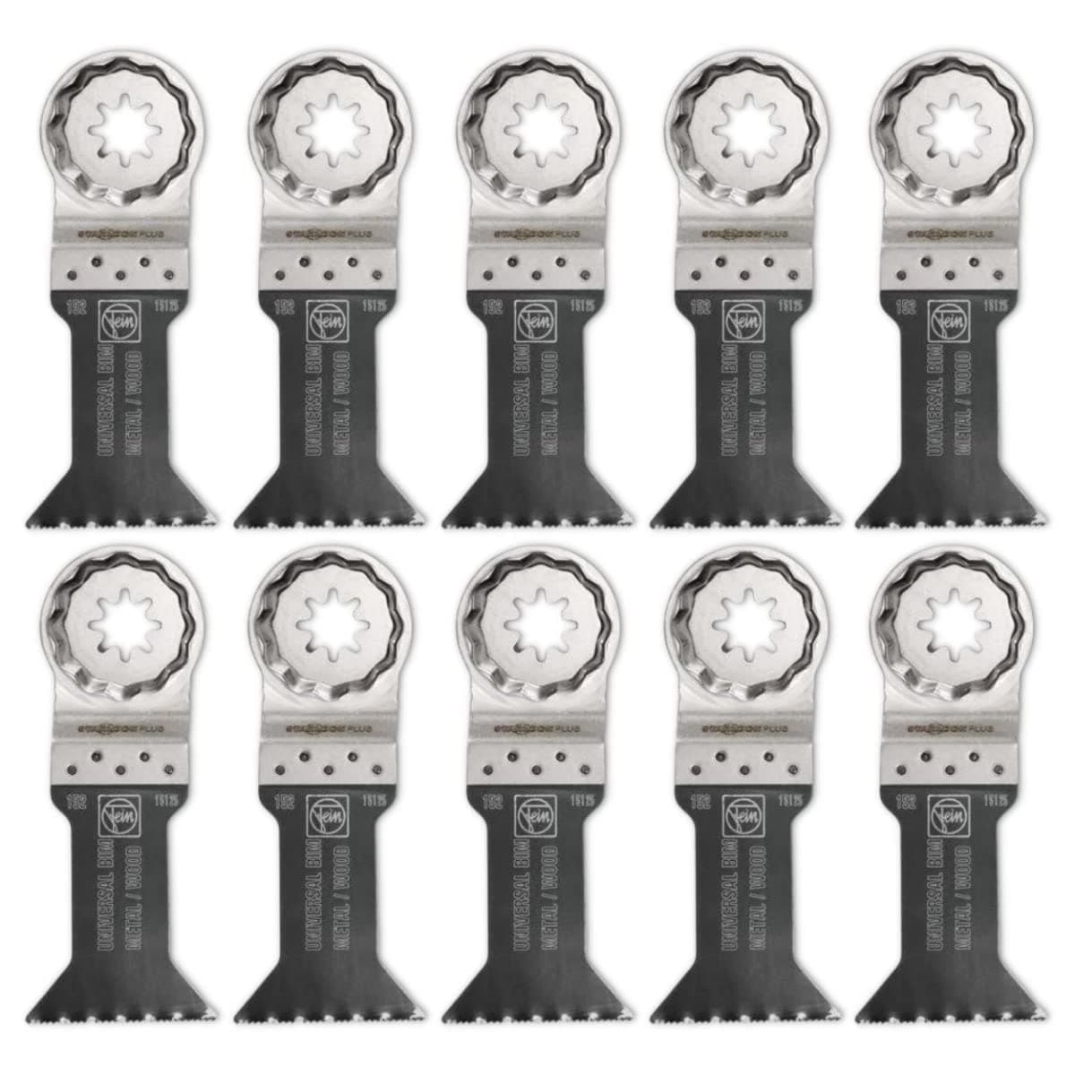 Starlock Plus E-Cut Universal Saw Blade - Precision Cutting for Wood, Drywall & Plastics, Bimetal with Wavy Universal Teeth, 1-3/4" Medium Width, 2 3/4" Length, 10-Pack - 63502152290
