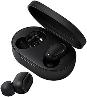 TWSEJ04LS Redmi Airdots Earphones, Bluetooth, Sweatproof, True Wireless Earbuds, Global Version - Black, Small