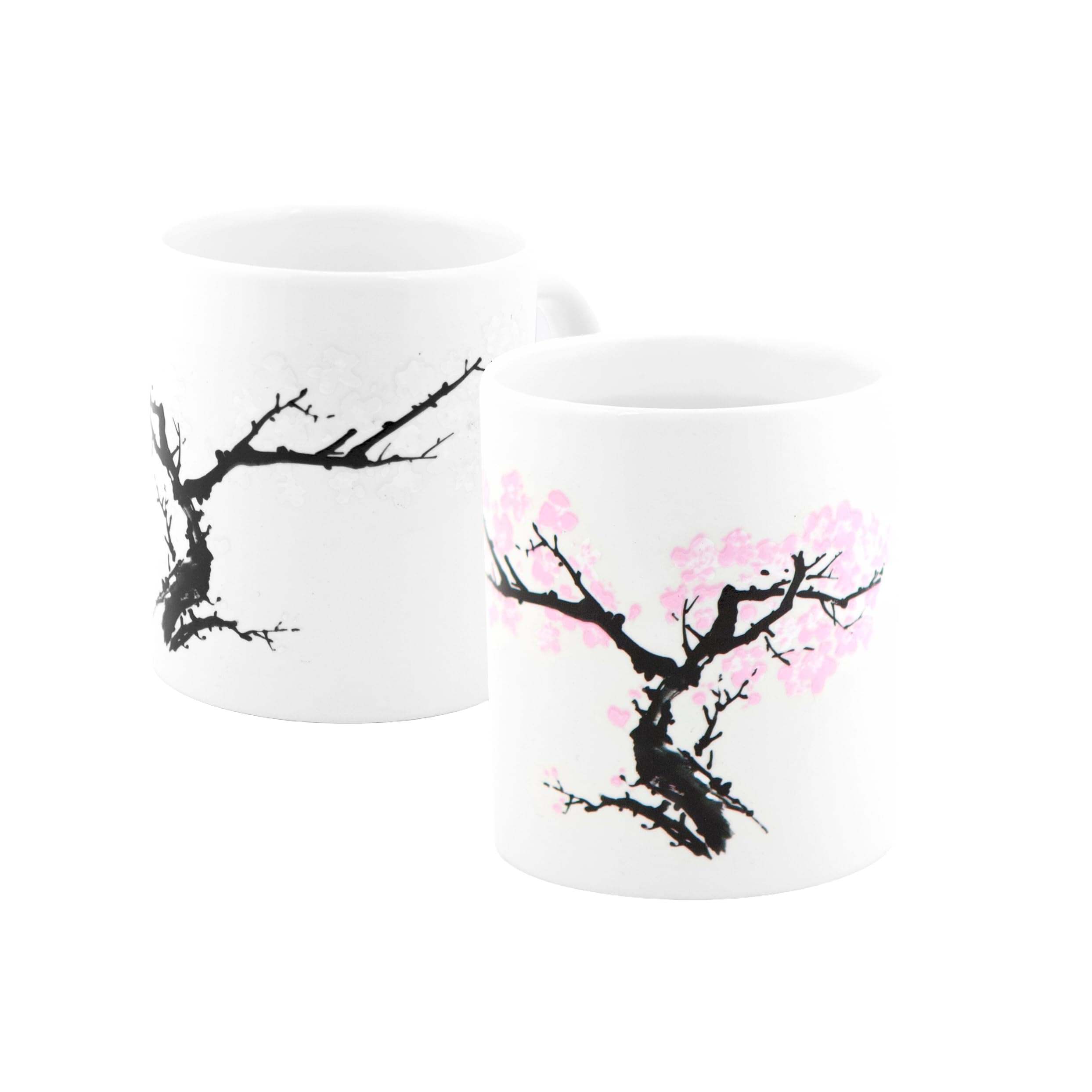 Kikkerland Cherry Blossom Morph Mug, Porcelain, White