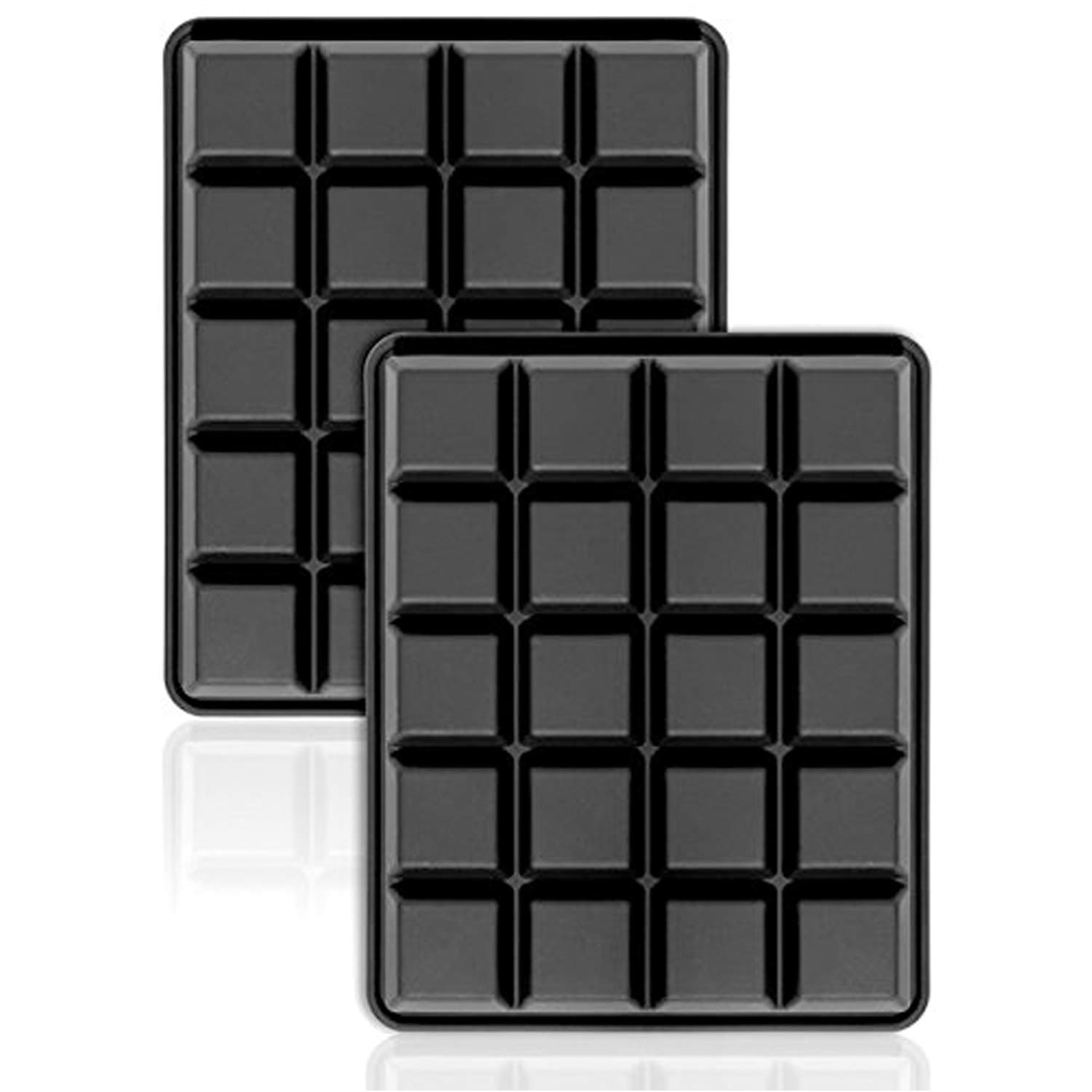 Kompanion 40 Piece Ice Cube Tray 2.5 CM Silicone Moulds/Whiskey Squares, 20 per Tray, Set of 2.