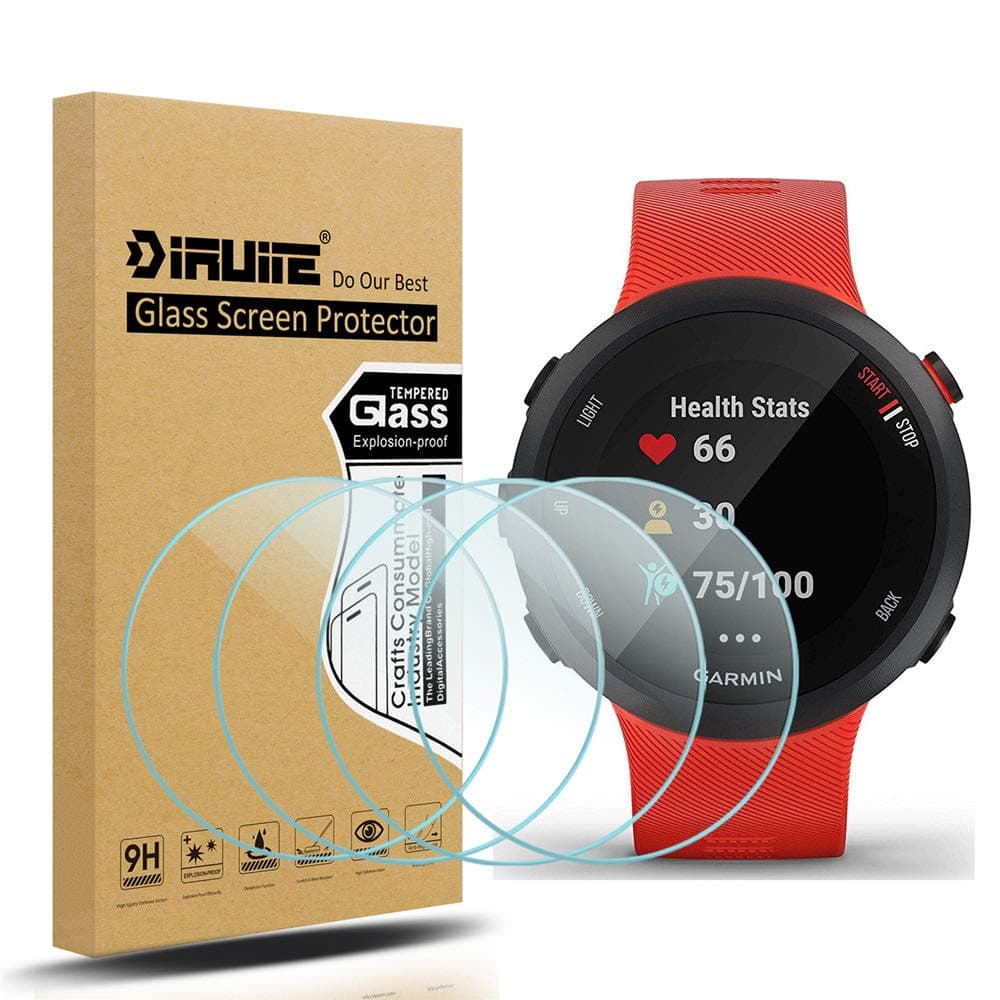 Suoman 4-Pack for Garmin Forerunner 55/45 / 45S Screen Protector, [Anti-Scratch] 2.5D 9H Hardness Ultra-Thin Tempered Glass Screen Protective Film