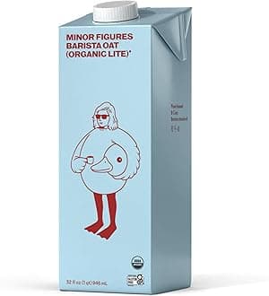 Minor Figures - Organic, Light Oat Milk, Barista Quality, 32 Fl oz, Dairy-Free & Vegan, No Added Sugar, Long Shelf Life, 1 pack)