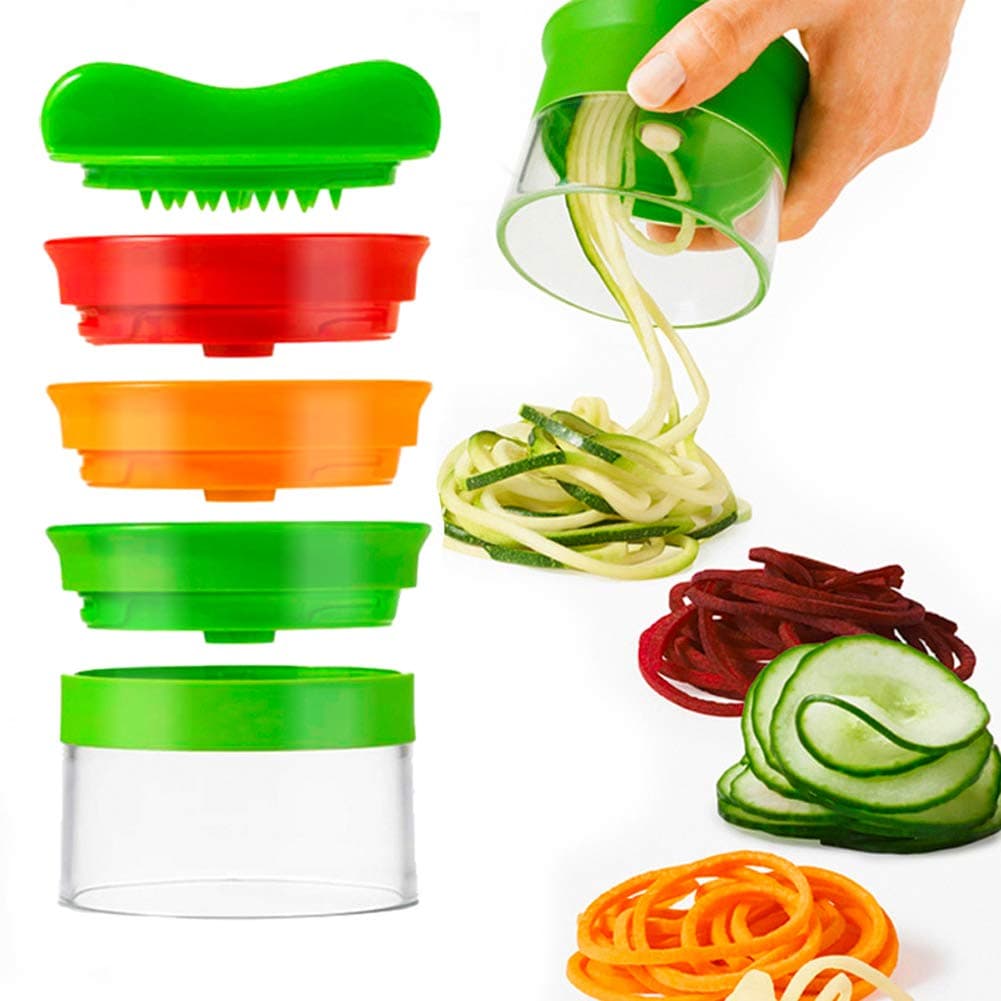 Spiralizer - 3-Blade Hand Held Vegetable Spiralizer, Spiral Slicer Creates Endless Spaghetti Noodles, Vegetable Spiralizer and Cutter, Spiralizer Vegetable Slicer (Green)