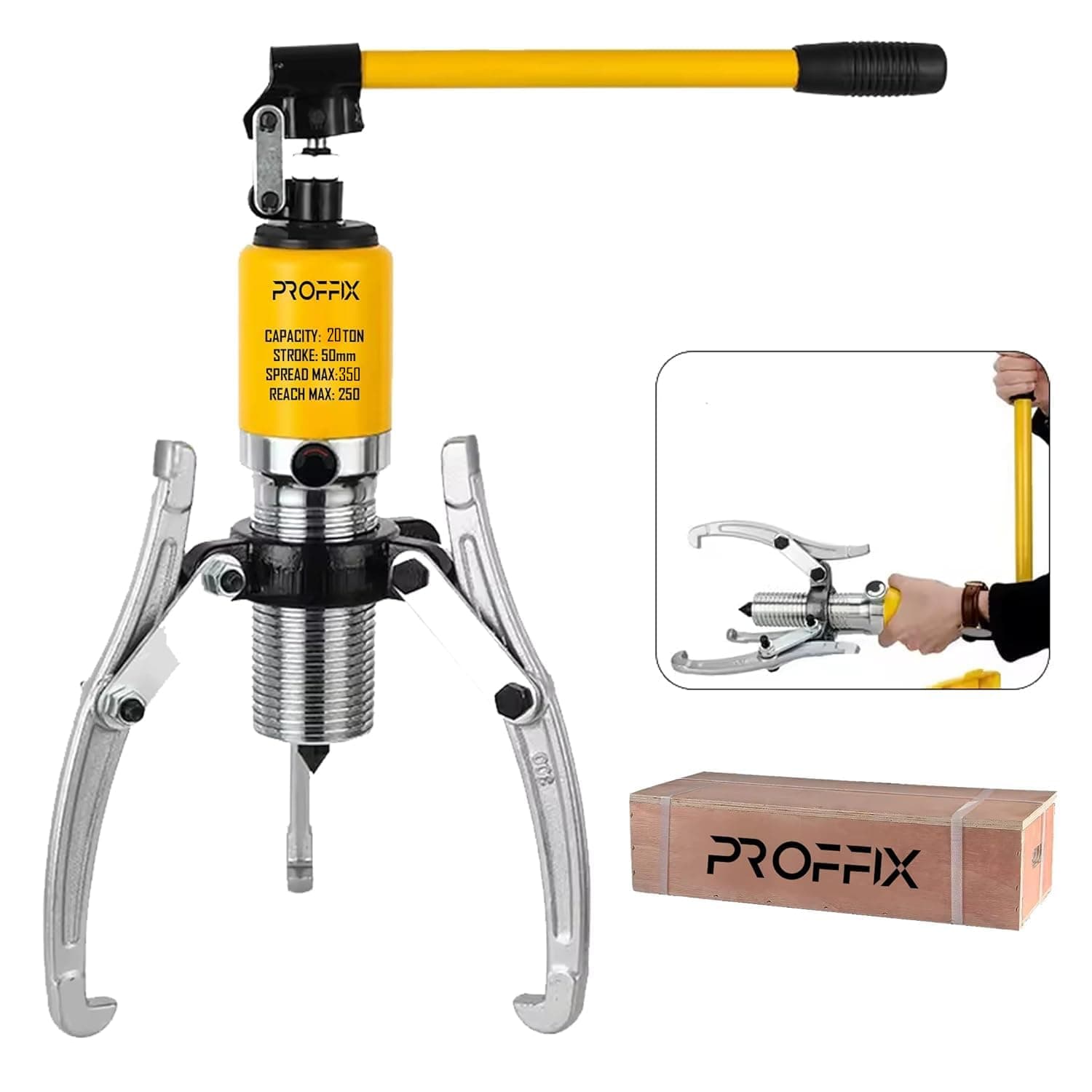 10 Ton Hydraulic Puller, Hydraulic Gear Puller, Bearing Wheel hub Removal, 3 jaw Pulling Separator, Pump Oil Tube Drawing Machine (10Ton)