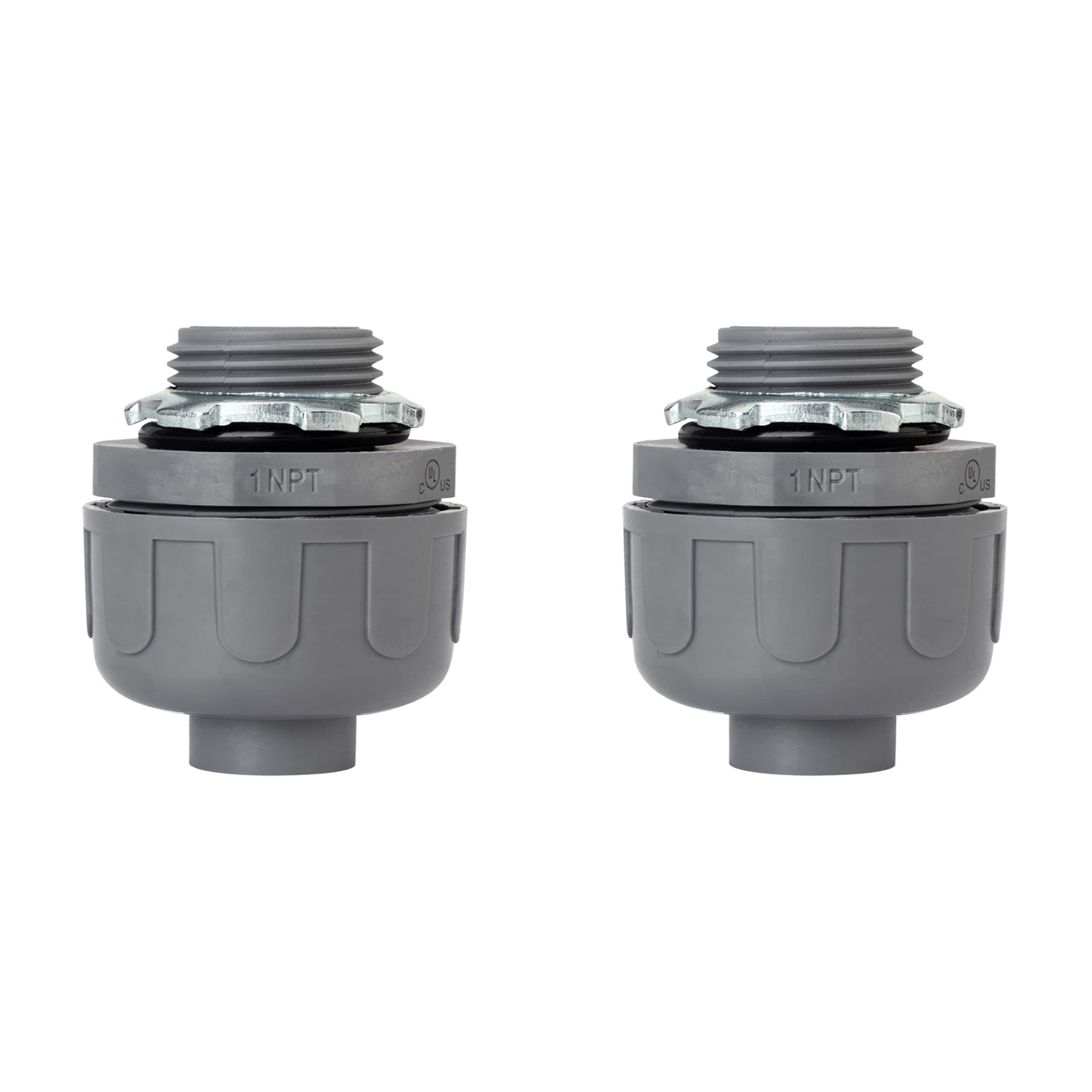 ISPINNER 2pcs NPT 1" Nonmetallic Liquid Tight Electrical Conduit Connector Fittings, UL Listed, 94V-1, Pack of 2
