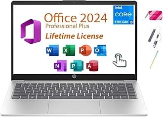 HP 15.6" Touchscreen Laptop, Lifetime Office 2024, Intel 13th Core i3-1315U(Beats i5-1135G7), 12GB RAM, 512GB PCIe SSD, Ai Copilot, Long Battery Life, Type C, Windows 11 Pro,W/BTP Bundle