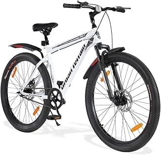 Urban Terrain Galaxy Pro Steel High Performance Mountain Cycles for Men 26T with Front Suspension & Dual Disc Brake MTB Bike Single Speed | Ideal for 13+ Years, Frame Size : 17 inch, (White)