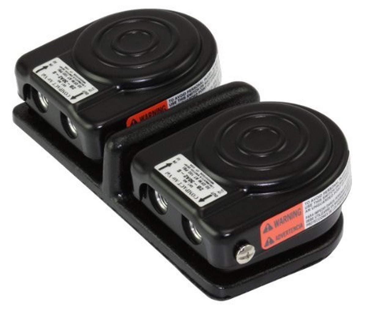 Linemaster 3B-30A2-S Compact Airval Foot Switch, 3-Way Pneumatic, Single Pedal, Momentary, Single Stage, No Guard, Black