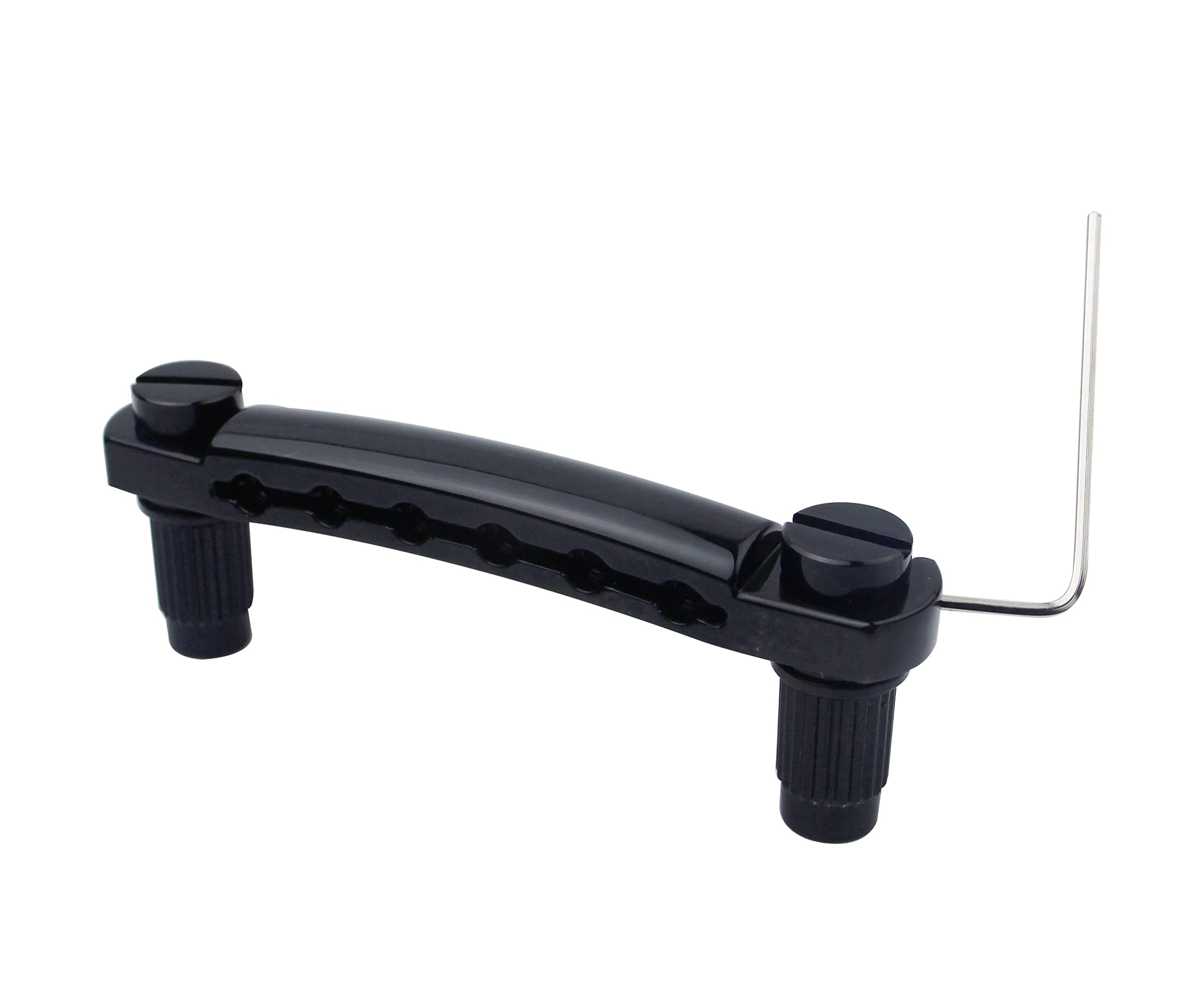 Guyker Guitar Tune-O-Matic Tailpiece Stop Bar with Studs - Bridges Parts Replacement for LP SG Style 6 String Electric Guitar (GS001, black)