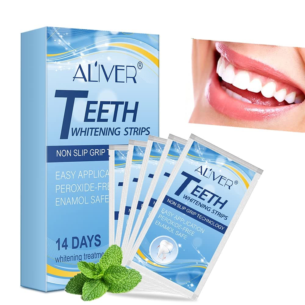 Teeth Whitening Strips 21 Pcs, Whiten Teeth Within 1 Hour, No Slipping, No Sensitivity, No Harm to Tooth Enamel, Teeth Whitening Kit
