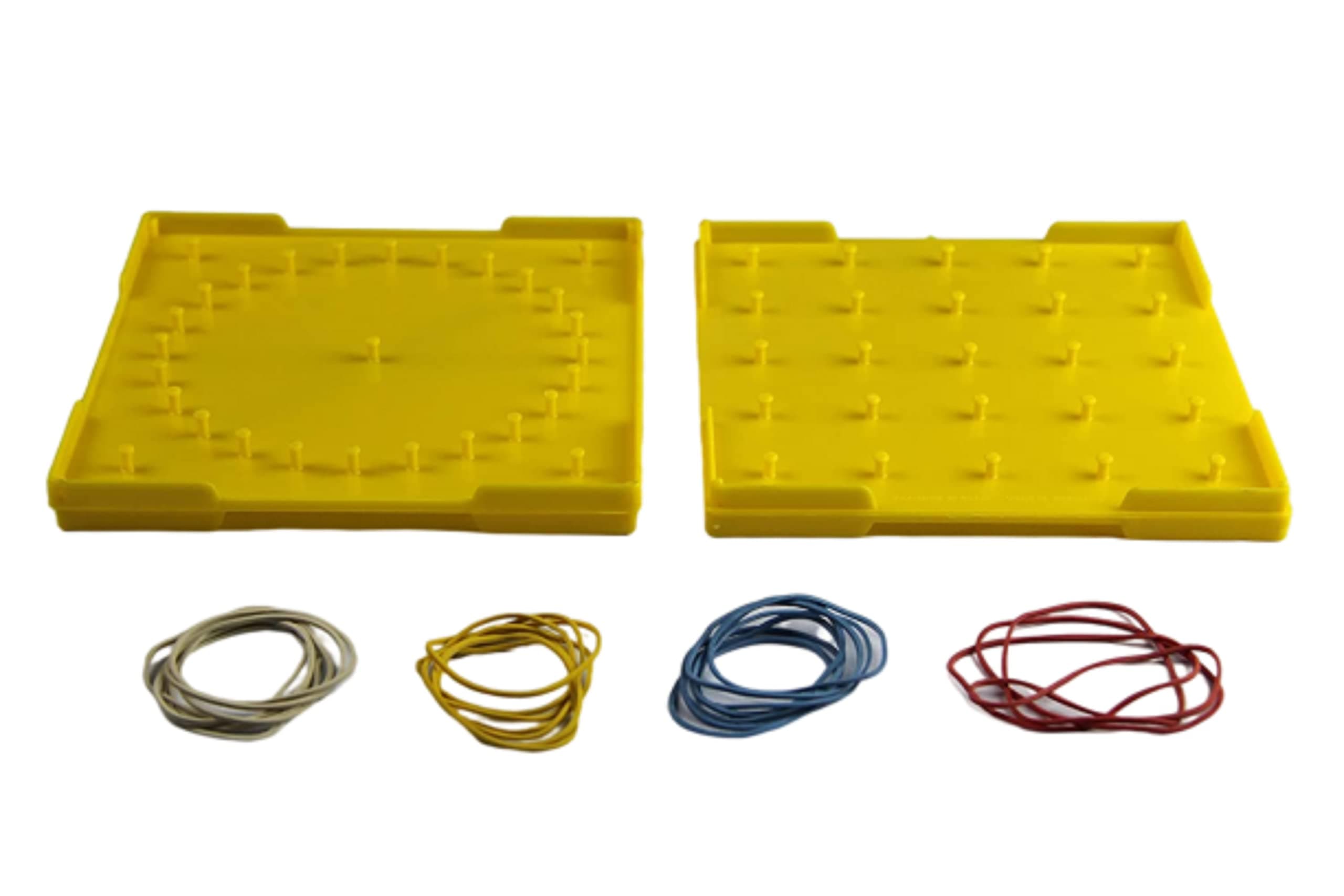 WISSNER Geometry Board 15 x 15 cm, with Rubber Ring and Templates – Textured Board with Base Circle & Square