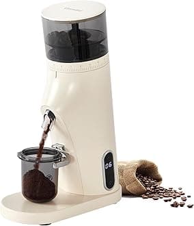 Electric Conical Burr Coffee Grinder, Coffee Bean Grinder with Smart 60S Timer, 60 Precise Adjustable Grind Settings for Espresso, 2-12 Cup, Easy to Clean, Durable & Quiet, G9010B White