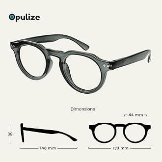 OPULIZE RIO Blue Light Blocking Reading Glasses - 2-Pack - Flat Top Frame - Green, Grey - Mens Womens - Spring Hinges - BB53-67 - +3.00